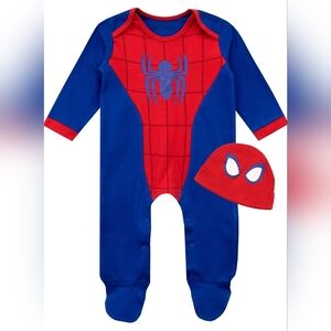 Halloween Marvel Spiderman Sleepsuit and Hat Set - size: 3-6 months
